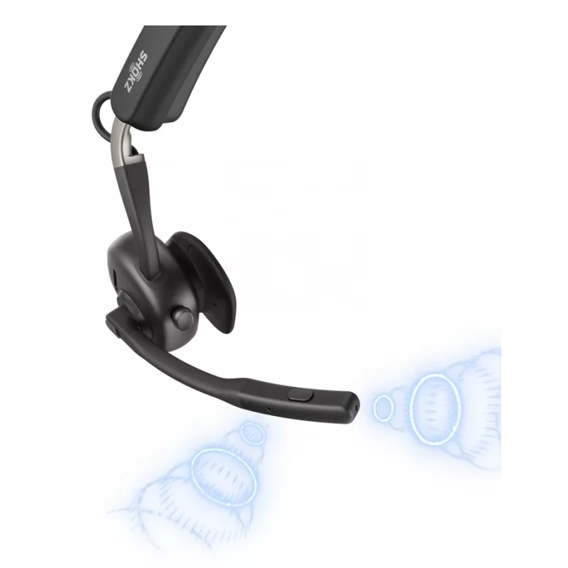 SHOKZ OpenMeet UC draadloze Bluetooth-beengeleidingsheadset voor videoconferenties met USB-A-adapter