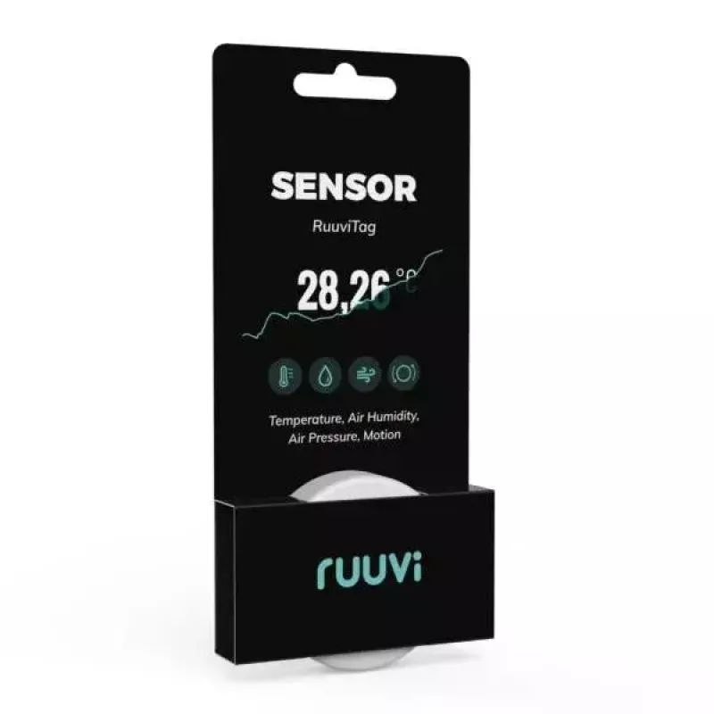 Draadloze sensor Ruuvi RT4in1 temperatuur luchtvochtigheid luchtdruk beweging