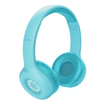 Headset TRUST Nouna binaural Bluetooth/USB-C bedraad & draadloos, opvouwbaar, voor kinderen, blauw, 4 cm drivers