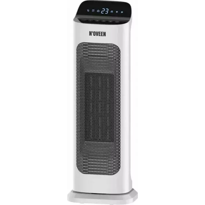 Elektrische keramische kachel NOVEEN PTC2000 — 2000 W, instelbare thermostaat, LED-display, timer, afstandsbediening, wit