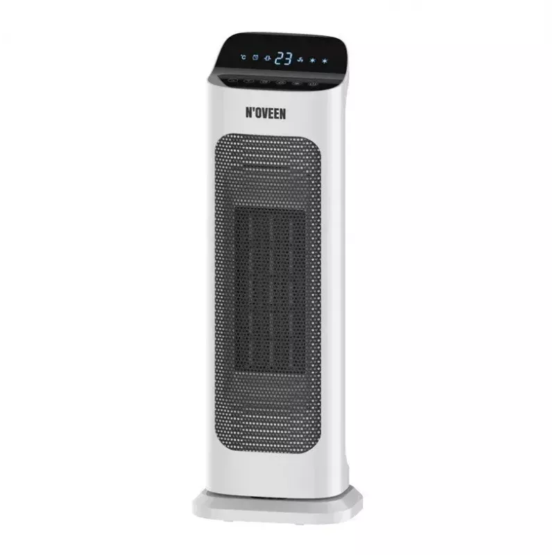 Elektrische keramische kachel NOVEEN PTC2000 — 2000 W, instelbare thermostaat, LED-display, timer, afstandsbediening, wit