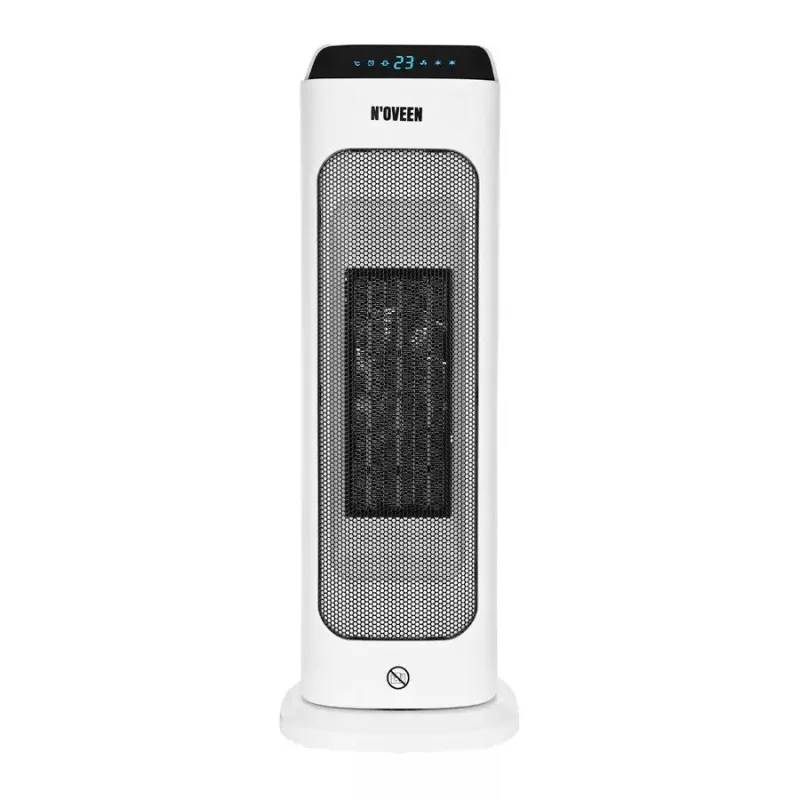 Elektrische keramische kachel NOVEEN PTC2000 — 2000 W, instelbare thermostaat, LED-display, timer, afstandsbediening, wit