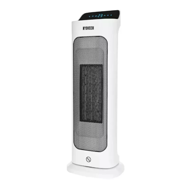Elektrische keramische kachel NOVEEN PTC2000 — 2000 W, instelbare thermostaat, LED-display, timer, afstandsbediening, wit