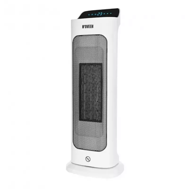 Elektrische keramische kachel NOVEEN PTC2000 — 2000 W, instelbare thermostaat, LED-display, timer, afstandsbediening, wit