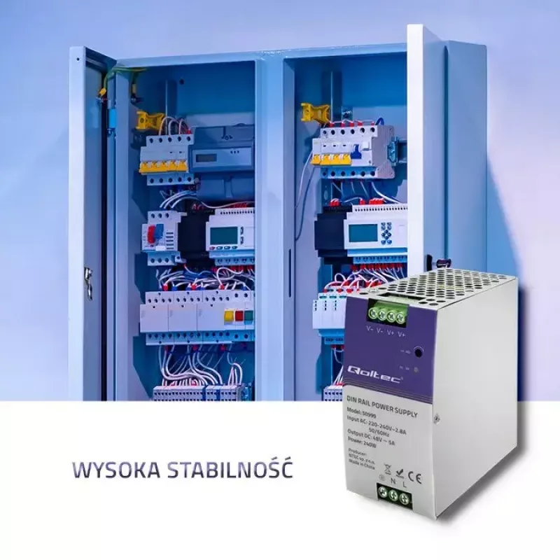 DIN-rail voeding QOLTEC 50999, 240W, 48V DC, 5A uitgang