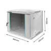 19 inch rack-kast QOLTEC 9U model 54484, afmetingen 600x500x450 mm