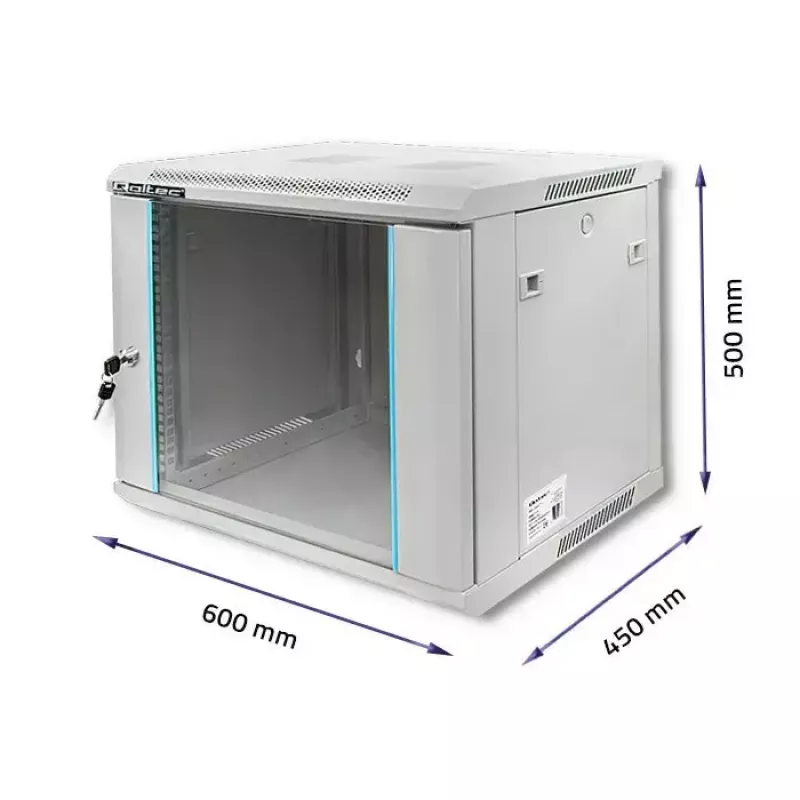 19 inch rack-kast QOLTEC 9U model 54484, afmetingen 600x500x450 mm
