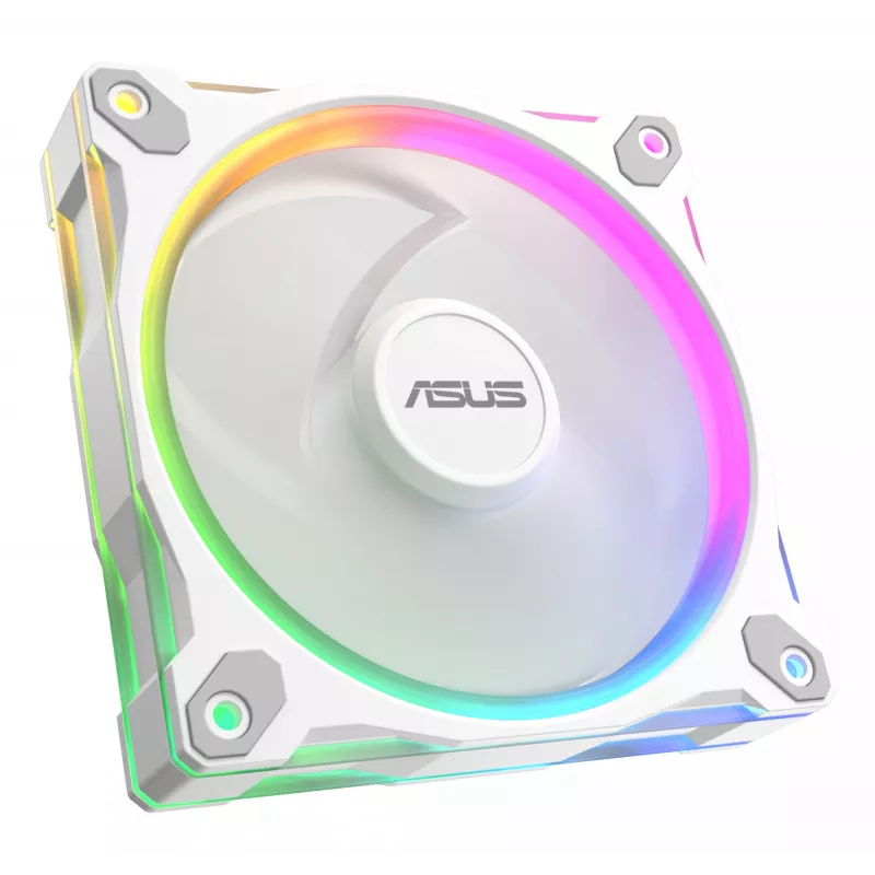 Behuizingsventilator ASUS Prime MR120 ARGB wit 120 mm, 1600 tpm, PWM, glijlager, 58 CFM