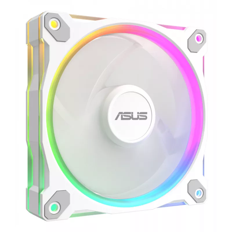 Behuizingsventilator ASUS Prime MR120 ARGB wit 120 mm, 1600 tpm, PWM, glijlager, 58 CFM