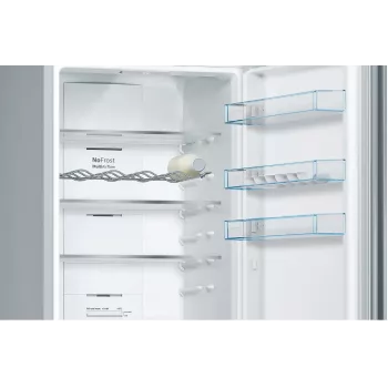 Koel-vriescombinatie Bosch Serie 4 KGN39VIEB vrijstaand 368 L, energie-efficiëntieklasse E, RVS, NoFrost, vriesgedeelte onder