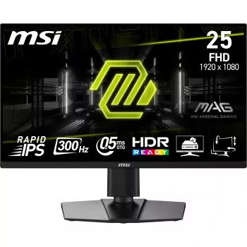 Monitor MSI MAG 255PXF 24,5 inch Full HD (1920×1080) Rapid IPS, 300 Hz, 0,5 ms, FreeSync Premium, mat oppervlak