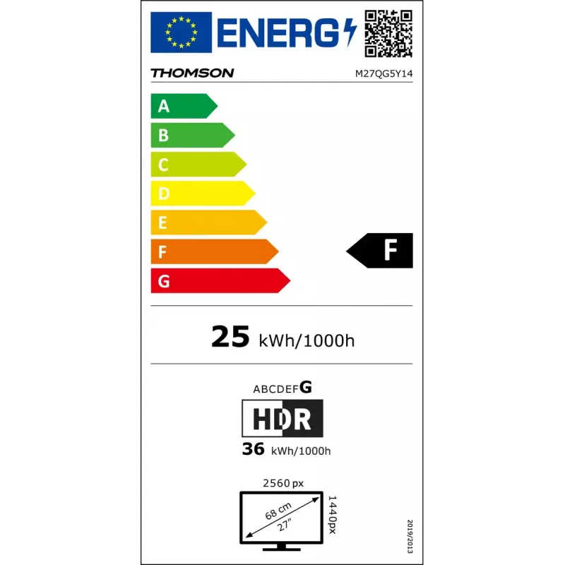 Monitor Thomson M27QG5Y14 27 inch Quad HD LED 2560 x 1440