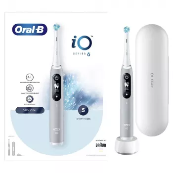 Oral-B iO elektrische tandenborstel roterende tandenborstel grijs
