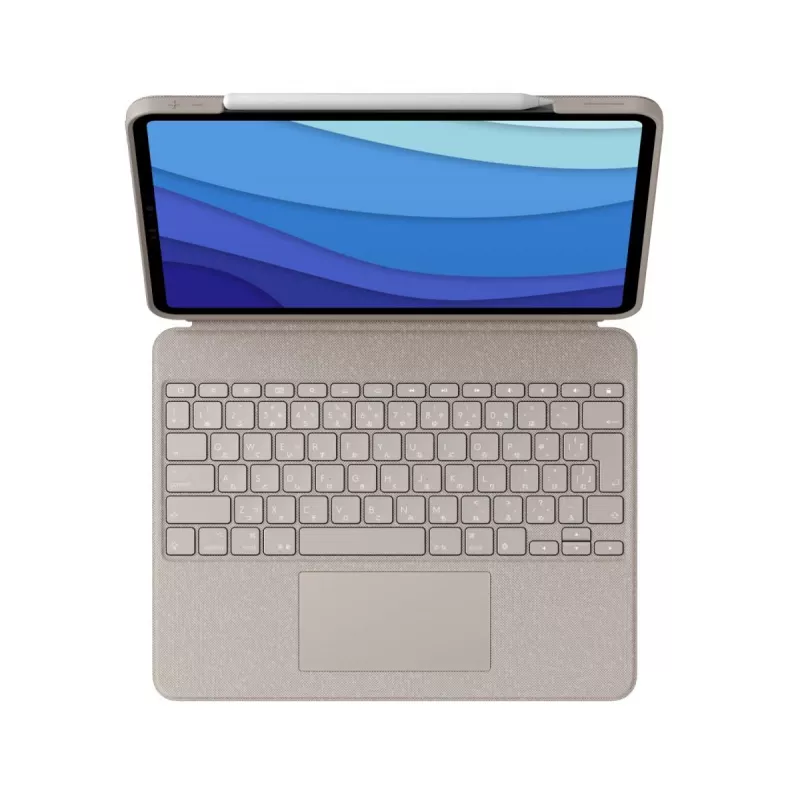 LOGITECH Combo Touch - Sand voor iPad Pro 12,9 inch (5e gen.) - US International QWERTY