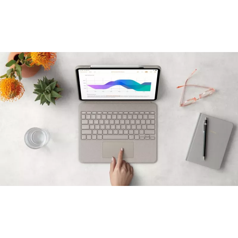 LOGITECH Combo Touch - Sand voor iPad Pro 12,9 inch (5e gen.) - US International QWERTY