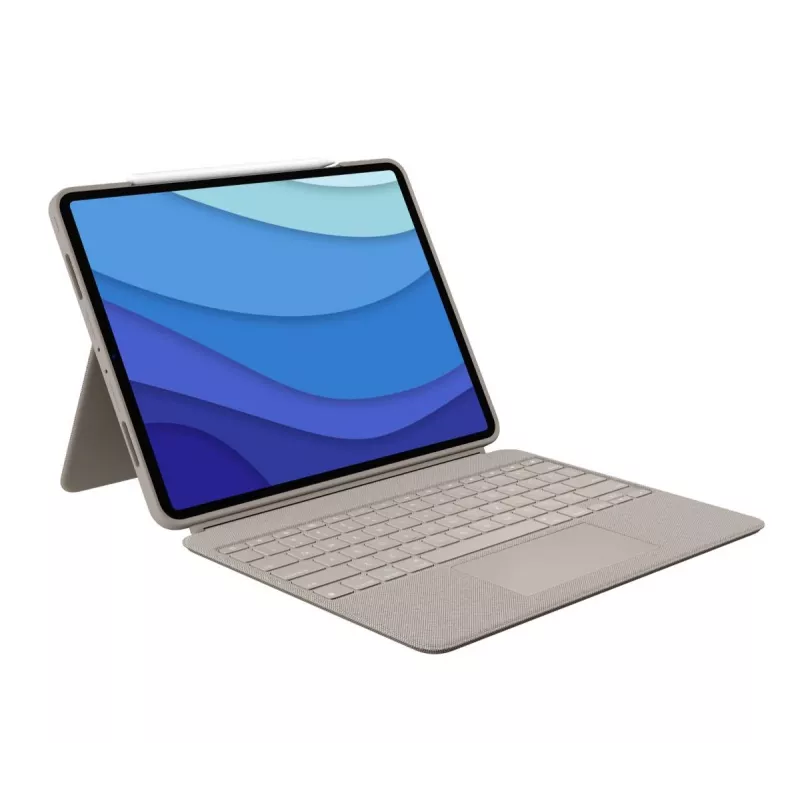 LOGITECH Combo Touch - Sand voor iPad Pro 12,9 inch (5e gen.) - US International QWERTY