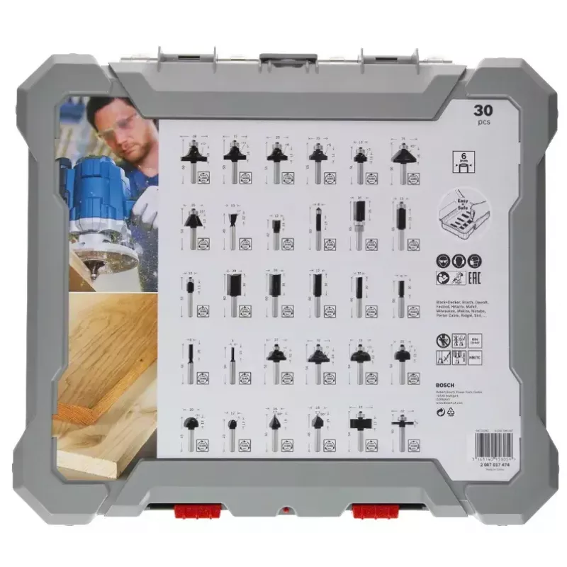 Bosch 2607017474 frezenset, 30-delig, 6 mm schacht