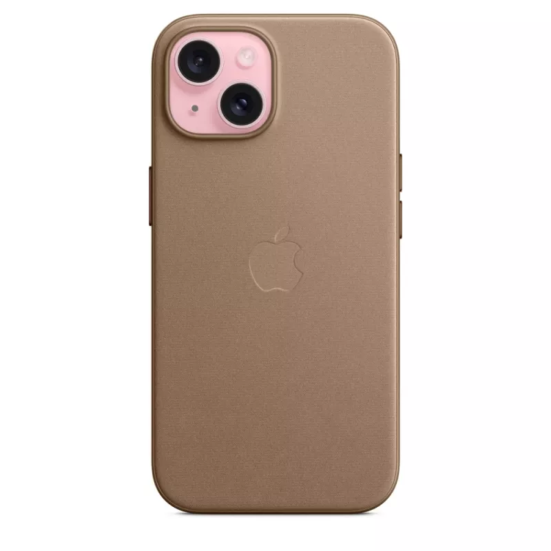 Apple FineWoven Case met MagSafe iPhone 15 Taupe