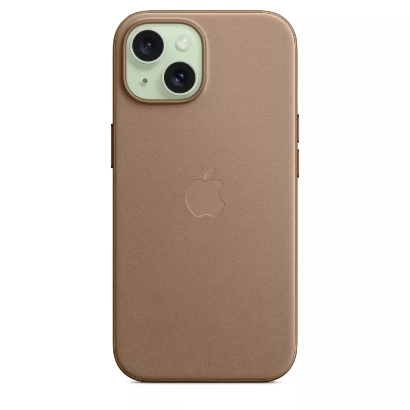 Apple FineWoven Case met MagSafe iPhone 15 Taupe