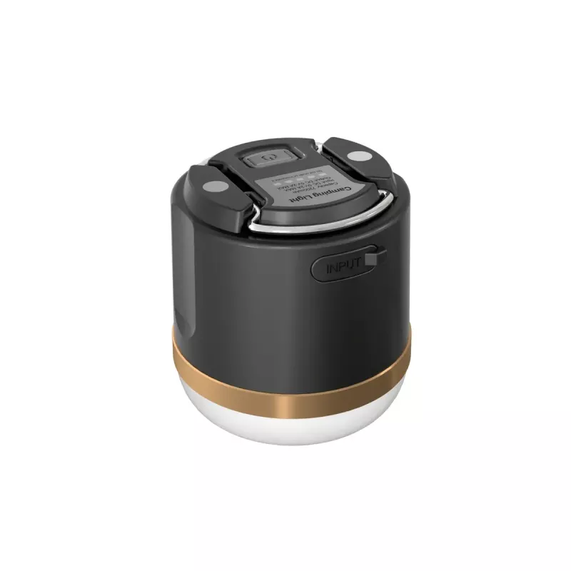 EcoFlow SCLI-B campinglamp op batterijen, 400 lm, 3600 mAh, USB-C-ingang, ABS+TPR-behuizing, IP54, zwart/goud/wit