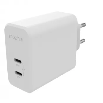 mophie accessoires-wandadapter-USB-C-PD-DUAL-67W-GAN-wit-EU (2xUSBC)