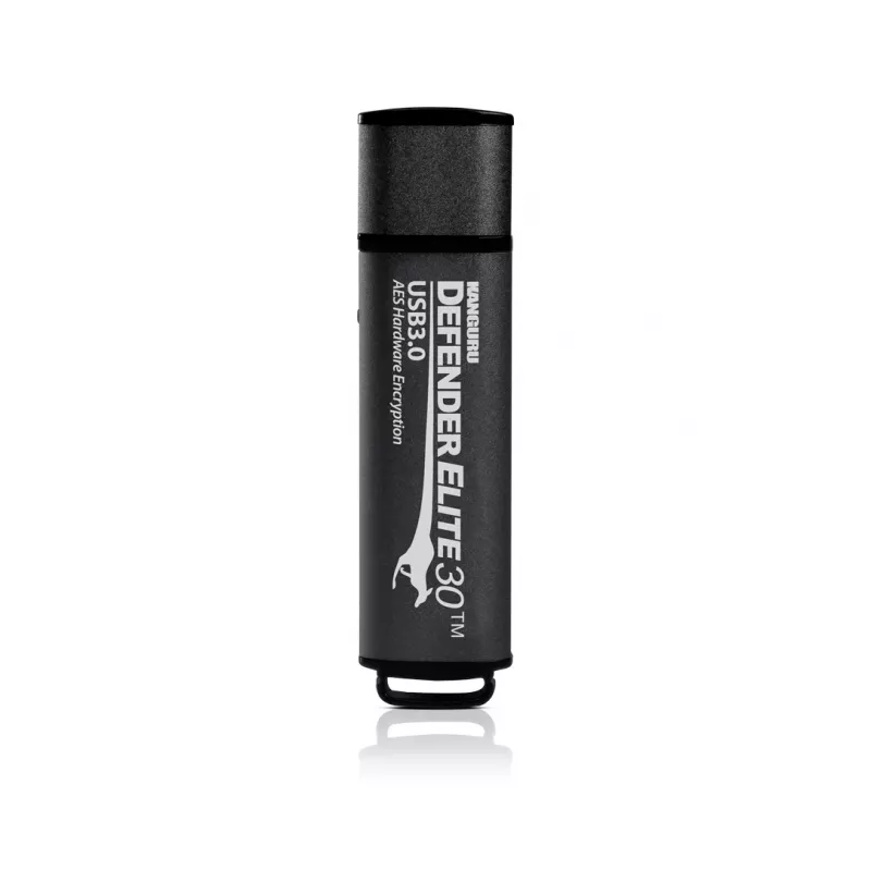 Kanguru Defender Elite30 KDFE30-16G versleutelde USB-stick, 16 GB, USB 3.2 Gen 1 (USB 3.0), FIPS 197, 140 MB/s, zwart