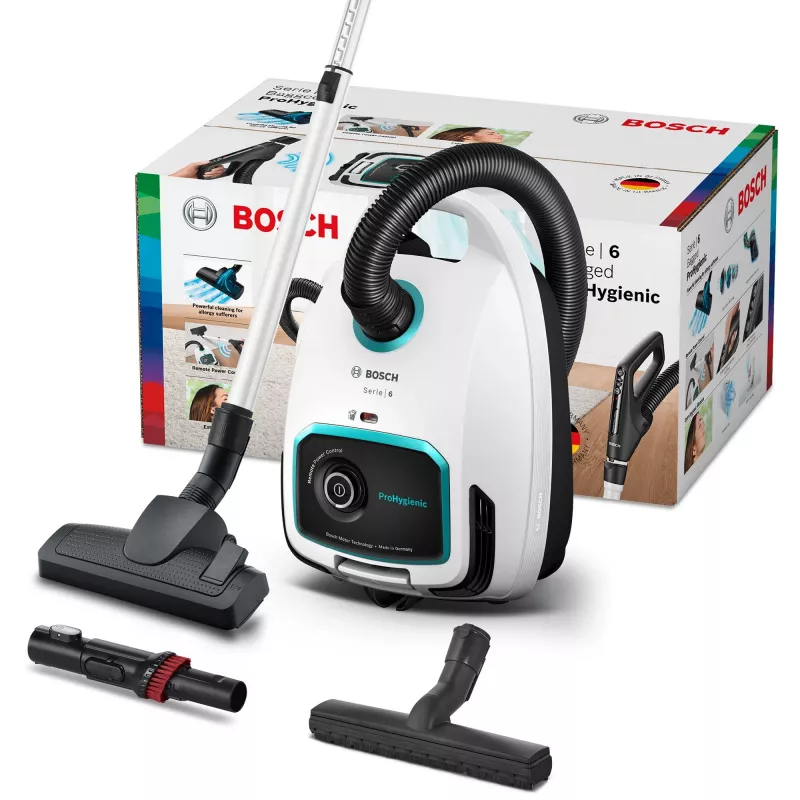 Bosch Serie 6 BGL6HYG1 ProHygienic cilinderstofzuiger, droog, 600 W, stofzak, 4 l, wit