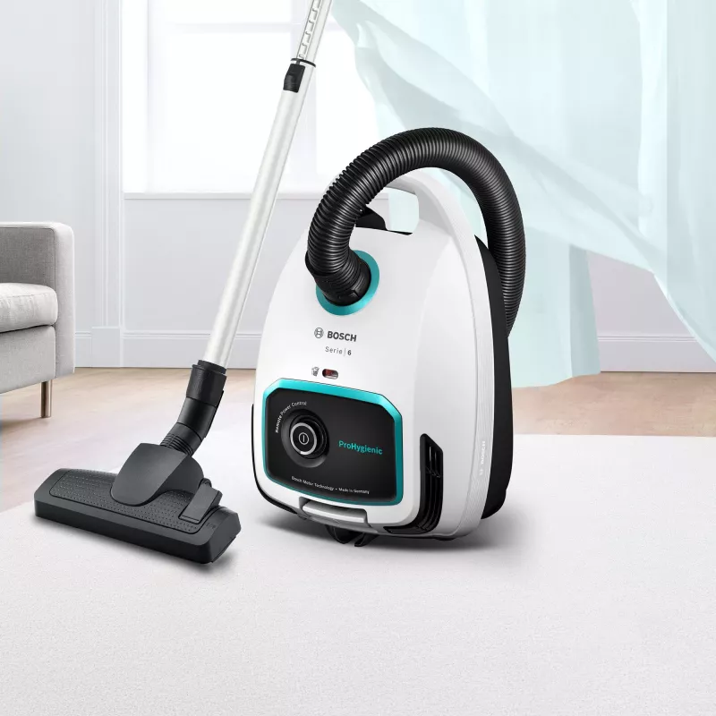 Bosch Serie 6 BGL6HYG1 ProHygienic cilinderstofzuiger, droog, 600 W, stofzak, 4 l, wit