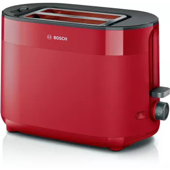 Broodrooster Bosch TAT2M124 — 2 sneetjes 950 W, rood, broodcentrering, ontdooien, lift