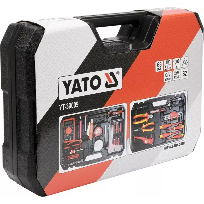 Monteurswerkzeugset Yato YT-39009 — 68-delige set, 1/4-inch aandrijving, zwarte koffer