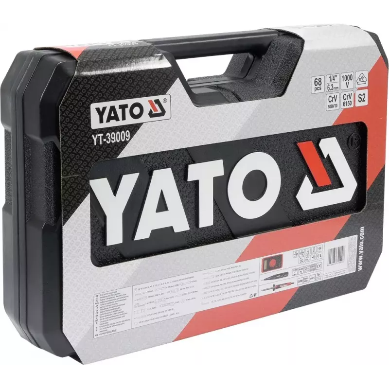 Monteurswerkzeugset Yato YT-39009 — 68-delige set, 1/4-inch aandrijving, zwarte koffer