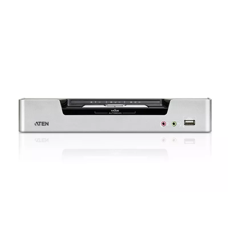 ATEN 2-poorts USB DVI Dual-View KVM-switch met audio & USB 2.0-hub (KVM-kabel inbegrepen)