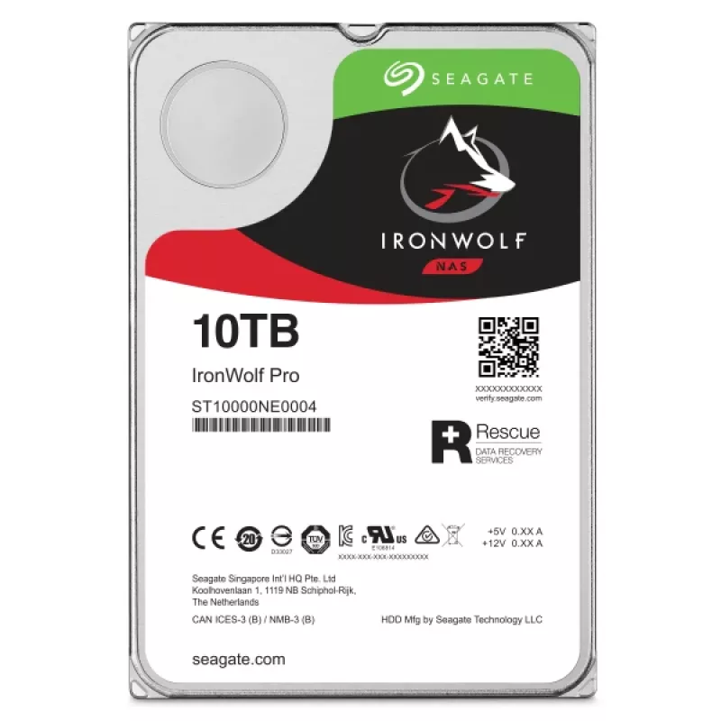 Seagate IronWolf Pro ST10000NT001 interne harde schijf 10 TB 7200 RPM 256 MB 3,5 inch Serial ATA III