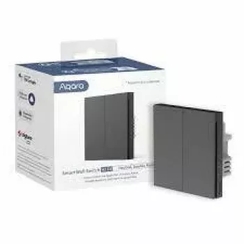 AQARA Smart Wall Switch H1 EU (met nulleider, dubbele wip) (WS-EUK04-G), grijs – Zigbee-wandschakelaar met dubbel relais