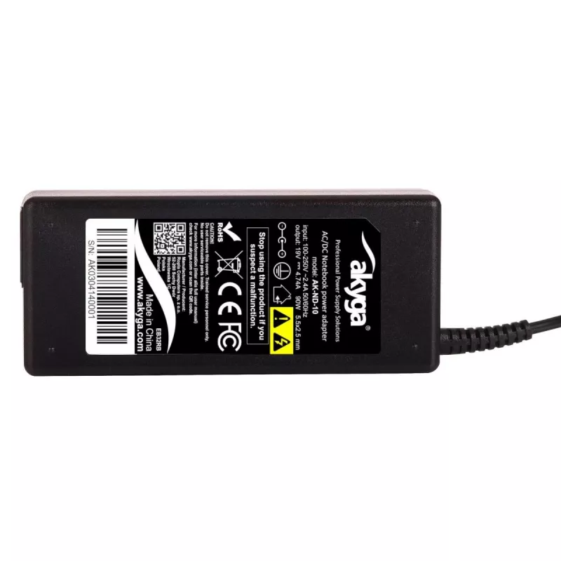 Akyga AK-ND-10 notebookvoeding voor Asus / Toshiba / Lenovo, 90 W, 19 V / 4,74 A, 5,5 x 2,5 mm