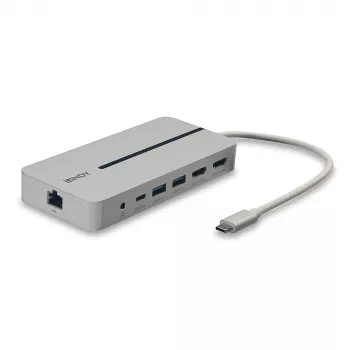 Lindy DST-Mx Duo USB-C mini-dockingstation voor laptop/MacBook met dual-display (4K) en 100 W pass-through-laden
