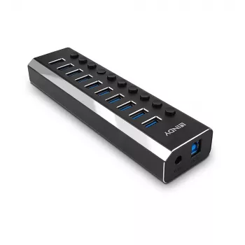 Lindy 10 poorts USB 3.0 hub met aan-/uitknoppen