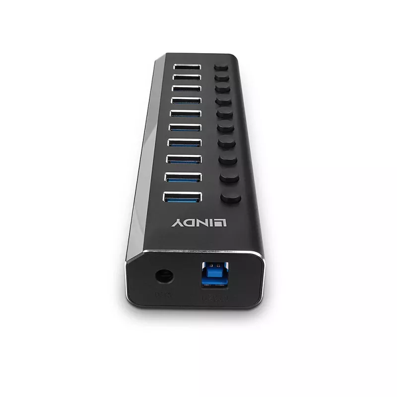 Lindy 10 poorts USB 3.0 hub met aan-/uitknoppen