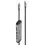 Lindy DST-Micro 140, USB-C laptop micro-dockingstation met 4K-ondersteuning en 1,4 m 60W-laadkabel