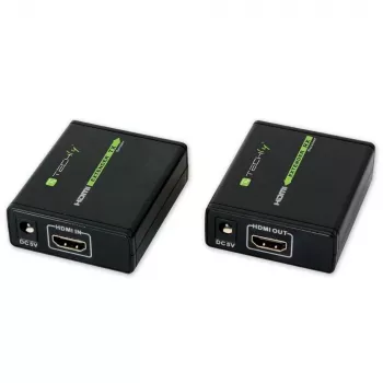 AV-zender en -ontvanger TECHLY IDATA EXT-E70 — HDMI-verlenging via Cat6/6a/7-kabel, Full HD 1920x1080, 60 m, 10,2 Gbit/s, HDCP, zwart