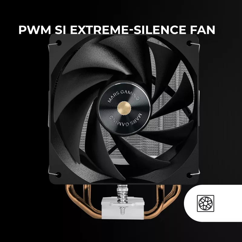 Mars Gaming MCPU-X4 processor luchtkoeler 12 cm zwart 1 stuks