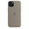 Apple silicone case met MagSafe iPhone 15 Plus klei