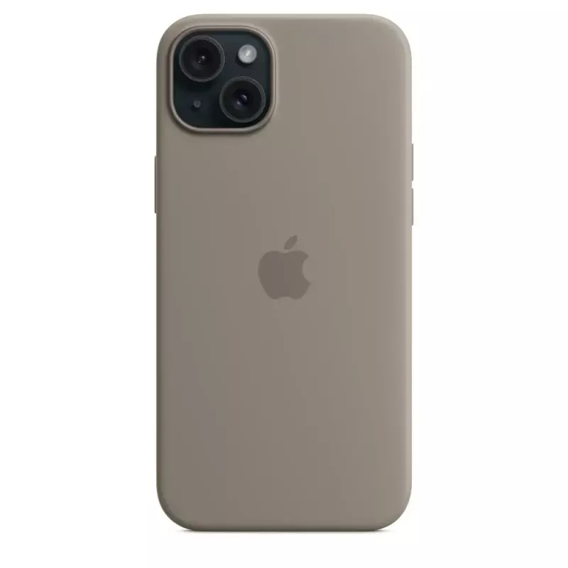 Apple silicone case met MagSafe iPhone 15 Plus klei