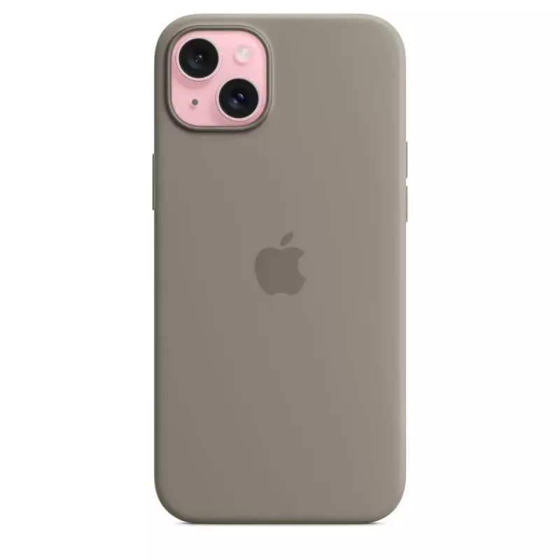 Apple silicone case met MagSafe iPhone 15 Plus klei