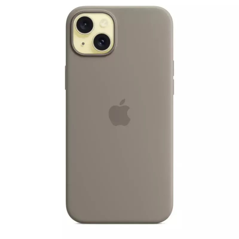 Apple silicone case met MagSafe iPhone 15 Plus klei