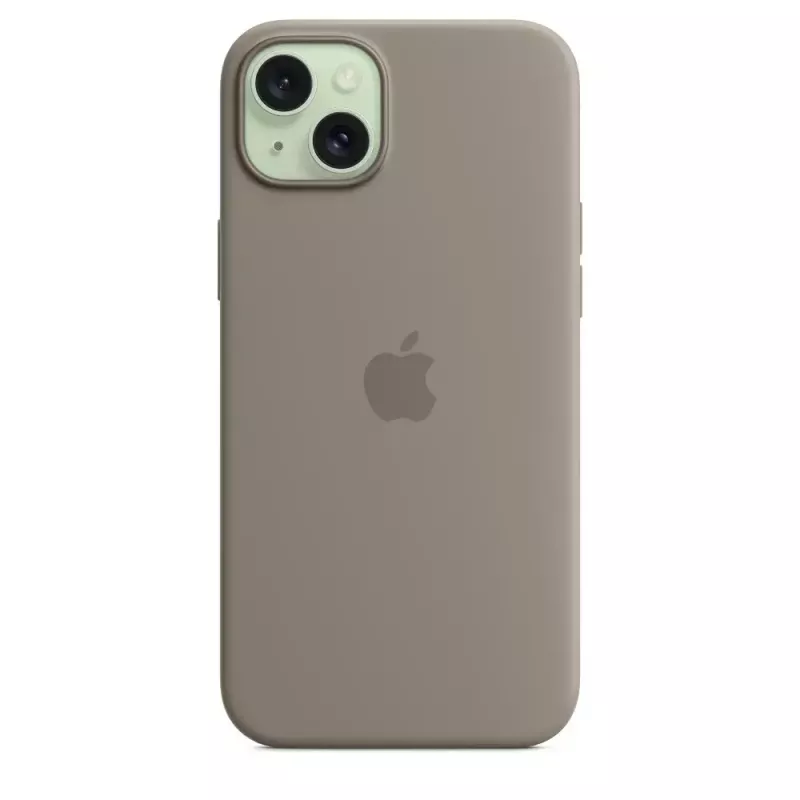 Apple silicone case met MagSafe iPhone 15 Plus klei