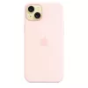 Apple silicone hoesje met MagSafe iPhone 15 Plus lichtroze