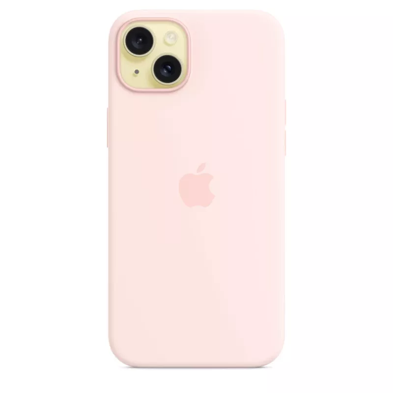 Apple silicone hoesje met MagSafe iPhone 15 Plus lichtroze