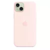 Apple silicone hoesje met MagSafe iPhone 15 Plus lichtroze