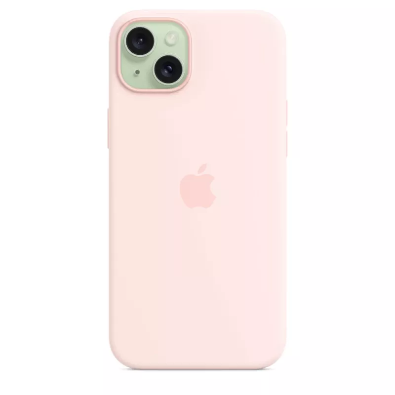 Apple silicone hoesje met MagSafe iPhone 15 Plus lichtroze